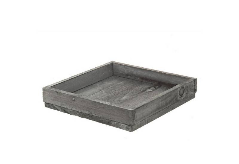Deko AS Kerzenhalter Holztablett - 14x14x3cm - grau - 6 Stück - 95370… von Deko AS
