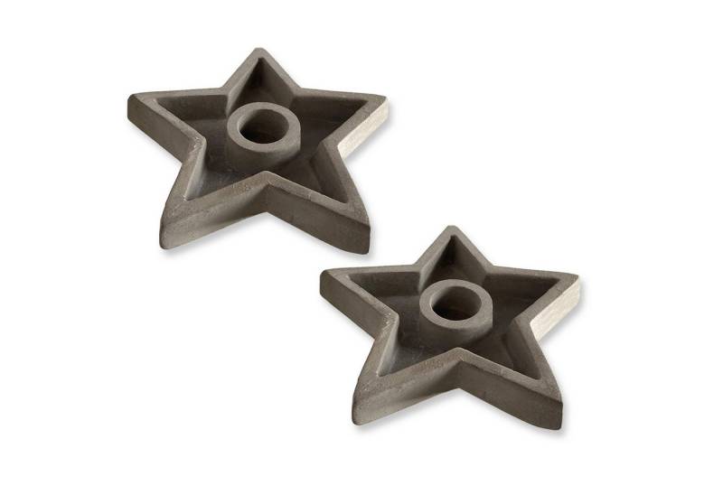 Deko AS Kerzenhalter Kerzenhalter 2er Set Zement grau Sternform Industrial Look Beton… von Deko AS