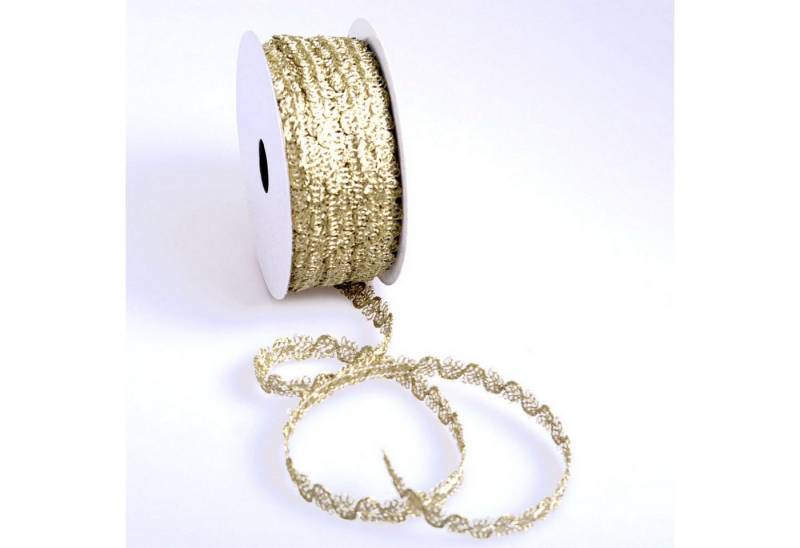 Deko AS Dekoband Dekolitze aus feinen Goldfäden -10mm - 20m - col. 02 mattes Gold - 93 von Deko AS