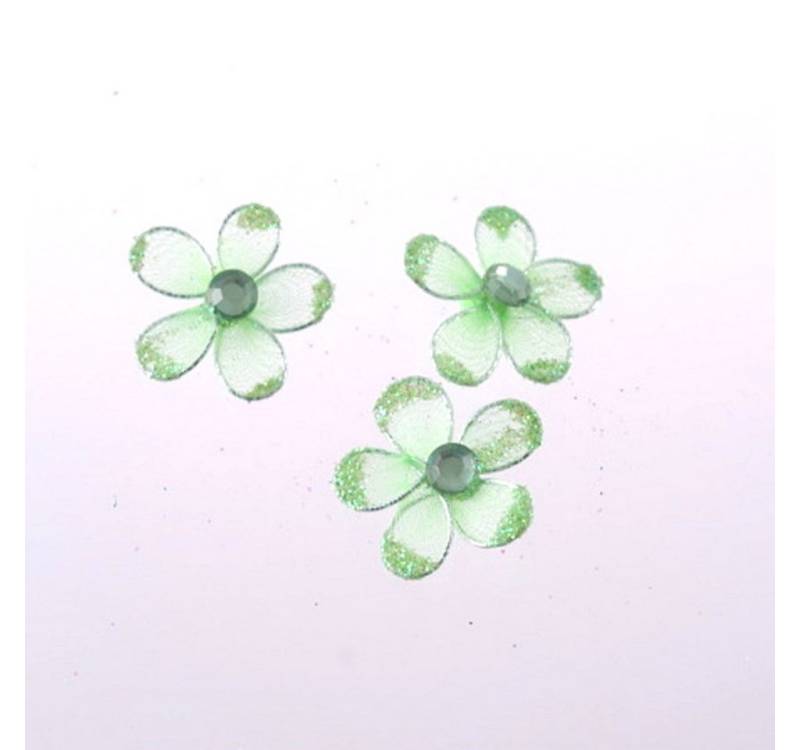 Deko AS Streudeko Silkflower mit Perle und Klebepunkt - lindgrün - 25 mm - 12 Stück -… von Deko AS