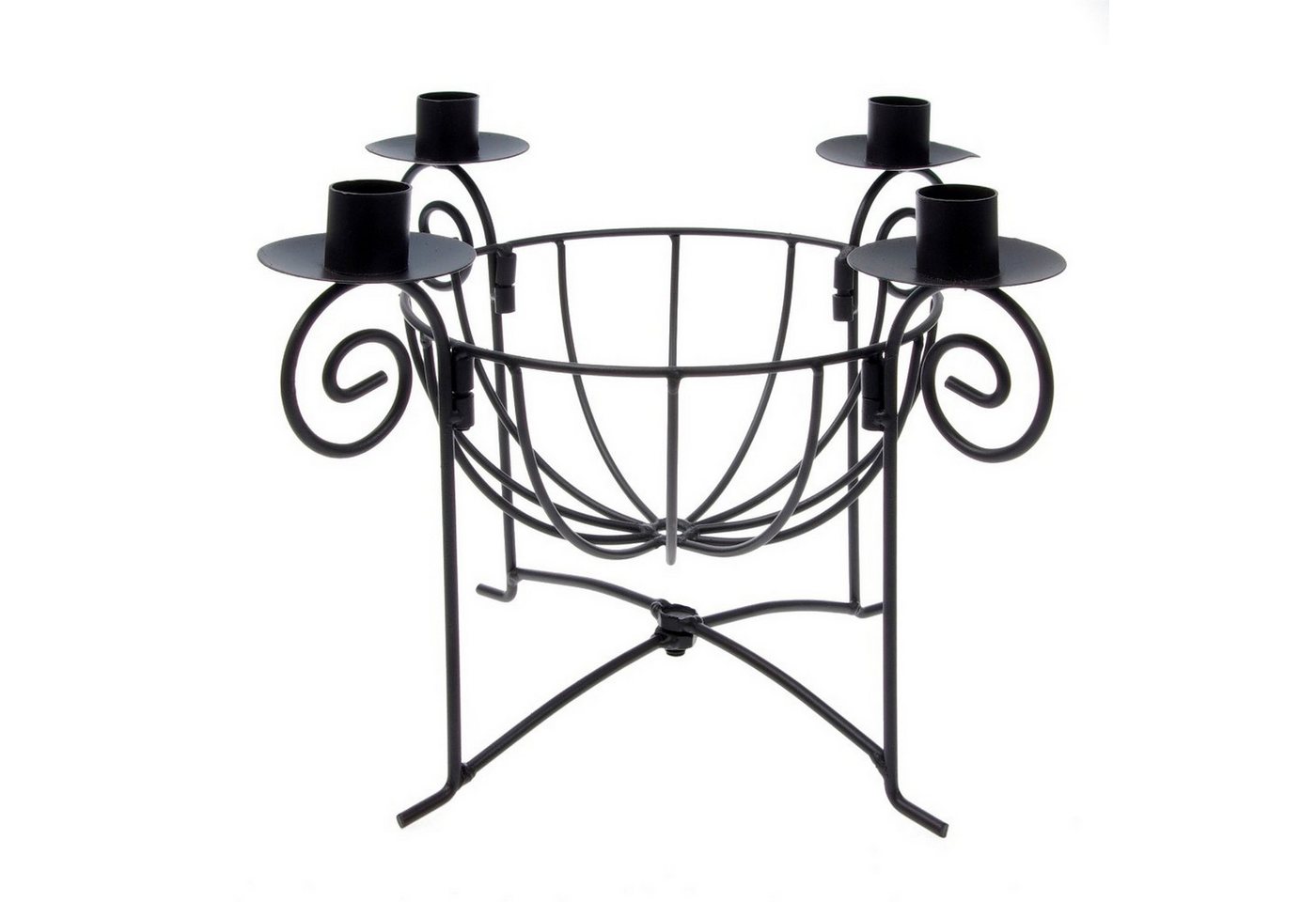 Deko AS Tischkerzenhalter Metallkerzenständer - Weihnachten - schwarz - ca. 25cm hoch - 70900 (1 Stück), Korb mit Kerzenhalter von Deko AS