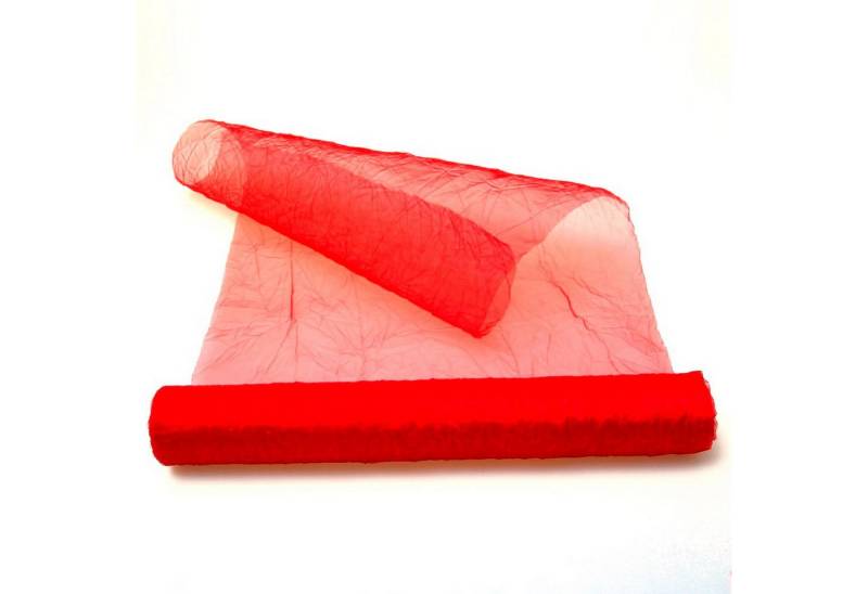 Deko AS Tischläufer Crashorganza-Tischläufer rot - 28 cm breit - Rolle 5 Meter - 68280 … (1-tlg, 1 Rolle Tischläufer), Strapazierfähig von Deko AS