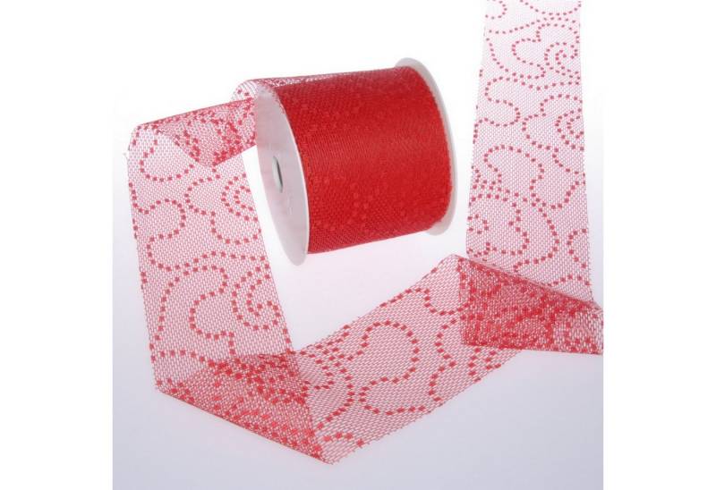 Deko AS Tischläufer Sizolace Tischläufer leuchtrot Spitze Vintage Flock Tischband romanti (1-tlg, 1 Rolle Tischläufer), Strapazierfähig von Deko AS