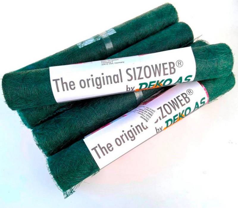 Deko AS Tischläufer Sizoweb Tischläufer dunkelgrün 300mm - 1 VE = 4 x 5m 64-300 Set 4 x 5 (4-tlg, 4 Rollen à 5m), Strapazierfähig von Deko AS