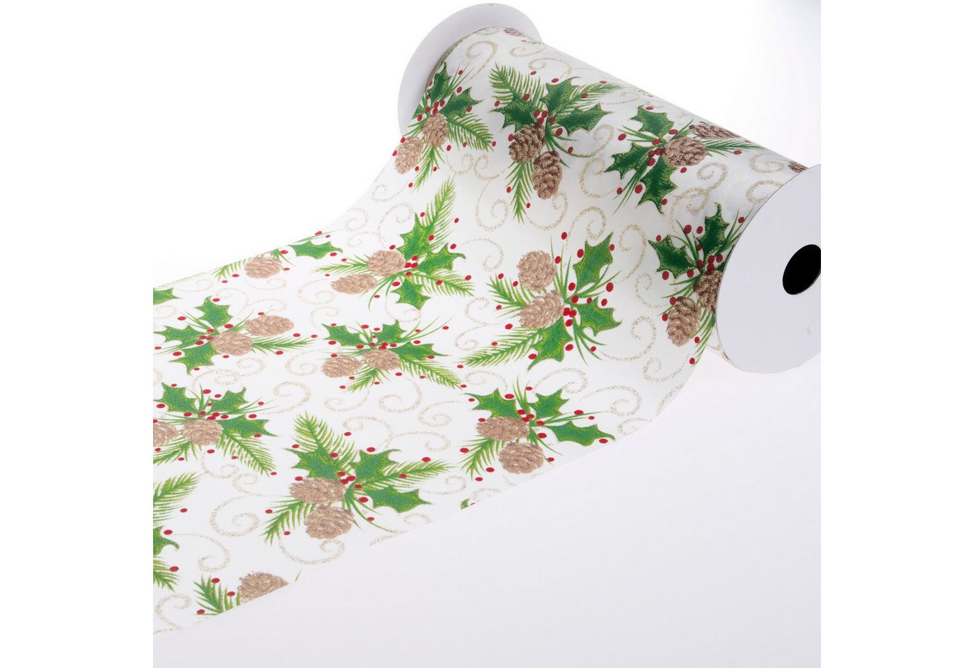Deko AS Tischläufer Weihnachtstischläufer ohne Draht - 20 cm - 5m - 90166 (1-tlg, 1 Rolle Tischläufer), Strapazierfähig von Deko AS
