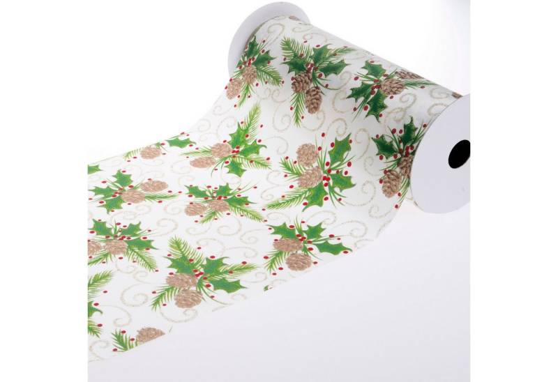 Deko AS Tischläufer Weihnachtstischläufer ohne Draht - 20 cm - 5m - 90166 (1-tlg, 1 Rolle Tischläufer), Strapazierfähig von Deko AS