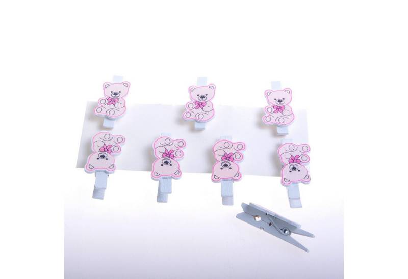 Deko AS Verschlussklammer Holzklammer "Teddybär" 3x2cm - col.50 rosa -1 VE = 8 Stück - 815 - … von Deko AS