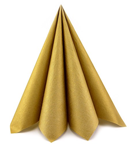 20 x Papierservietten GOLD 40 x 40 cm Servietten Tissue 3-lagig innen Weiss Tischdeko Hochzeit Mundservietten zum falten von FINEMARK von Deko Angels