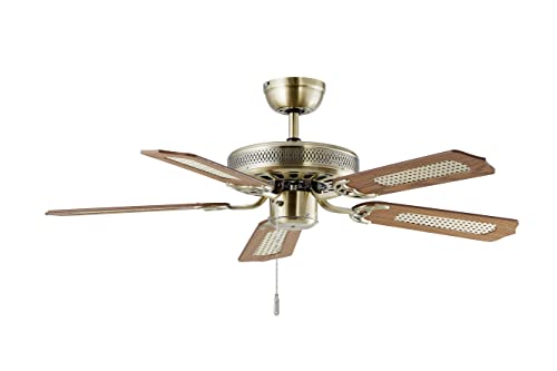 Deko Paloma BC 847 Deckenventilator mit Holzflügeln, 132 cm, Eichestruktur von Dekon Design