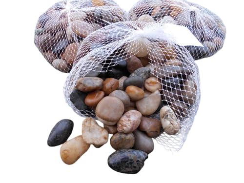 3 Kilo Flusssteine Dekosteine Zierkies Flusskiesel braun-bunt 1-2 cm von Deko-Impresion