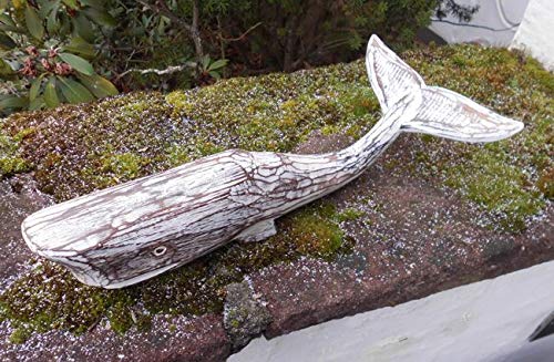 Deko-Objekt Wal Pottwal Maritime Skulptur Holz massiv Natur 43 x 21 cm von Deko-Impression