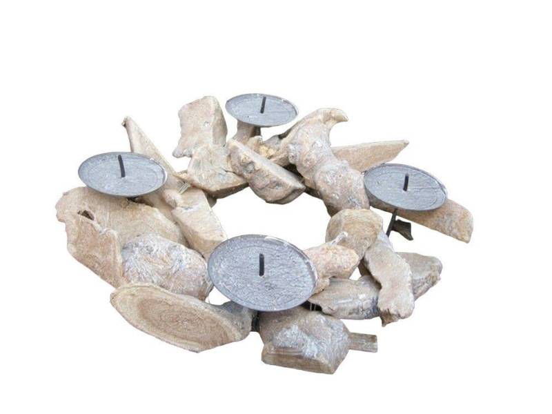 Deko-Impression Adventskranz Zauberhafter natürlicher Adventskranz Kerzenständer Holz Natur von Deko-Impression