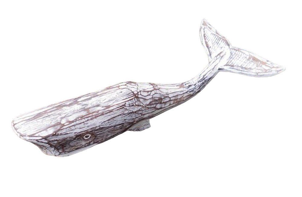 Deko-Impression Dekofigur Deko-Objekt Wal Pottwal maritime Skulptur Holz massiv Natur 43 cm (1 St) von Deko-Impression
