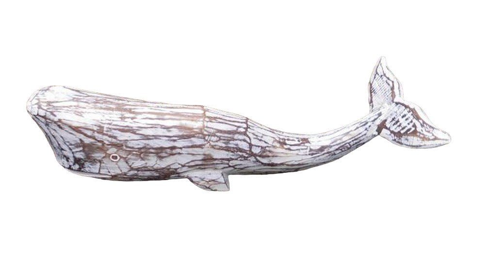 Deko-Impression Dekofigur Deko-Objekt Wal Pottwal maritime Skulptur Holz massiv Natur 49 cm (1 St) von Deko-Impression