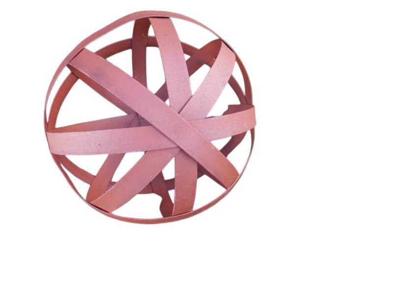 Deko-Impression Dekofigur Dekokugel aus Flacheisen Gitterkugel massiv Rostfarben 20 cm (1 St) von Deko-Impression