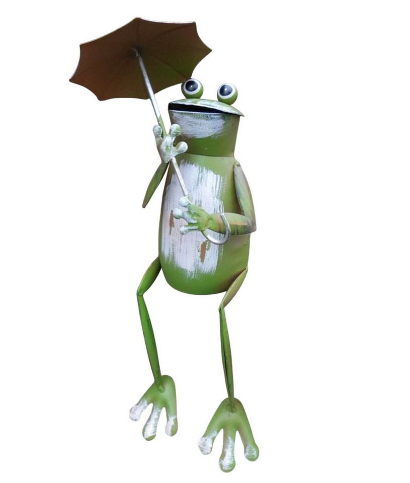 Deko-Impression Dekofigur Kantenhocker Zaunfigur Pfahlhocker witziger Frosch mit Schirm 27 cm (1 St) von Deko-Impression
