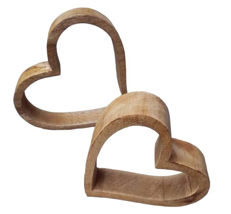 Deko-Impression Dekofigur Schöne Deko-Objekte Herzen Herzaufsteller Mango-Holz, fein geschliffen (2 St) von Deko-Impression