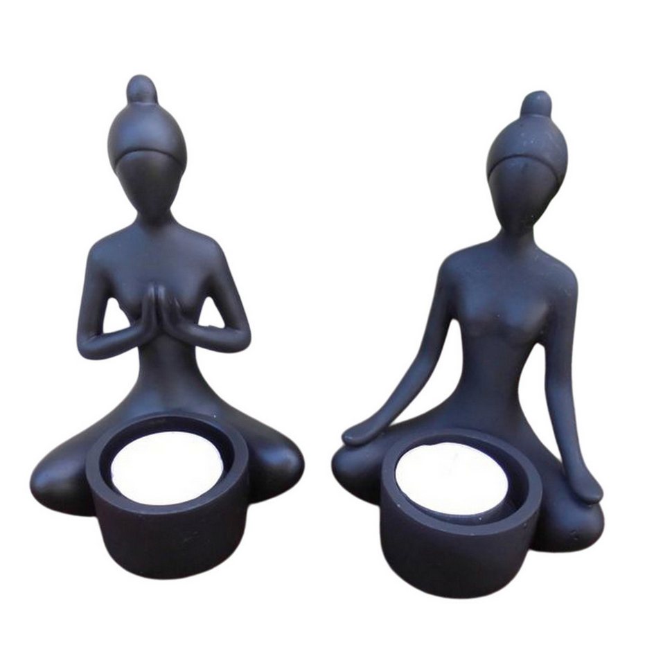 Deko-Impression Dekofigur Skulpturen-Set Yoga 2 Stück Fengshui Deko-Figuren / Teelichthalter (2 St) von Deko-Impression