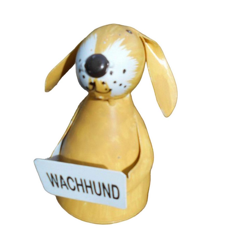 Deko-Impression Dekofigur Zaunfigur Pfahlhocker Zaunhocker Wachhund Beagle gelb 14 cm (1 St) von Deko-Impression