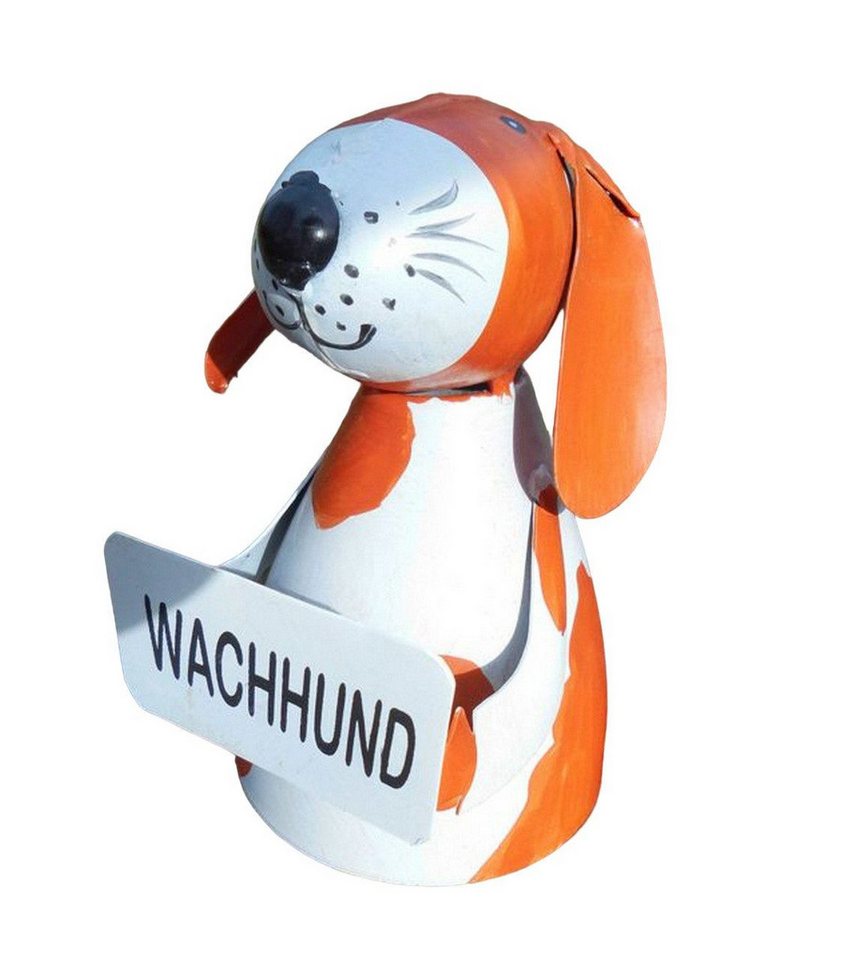 Deko-Impression Dekofigur Zaunfigur Pfahlhocker Zaunhocker Wachhund Beagle orange 14 cm (1 St) von Deko-Impression