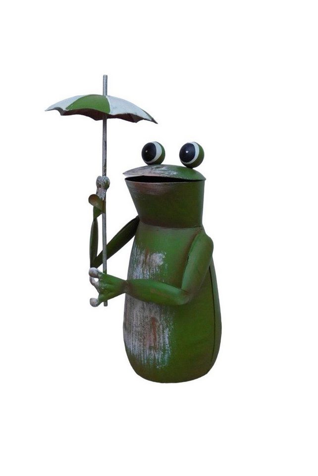 Deko-Impression Dekofigur Zaunfigur Zaunhocker Gartendeko witziger frecher Frosch m. Schirm 16cm (1 St) von Deko-Impression