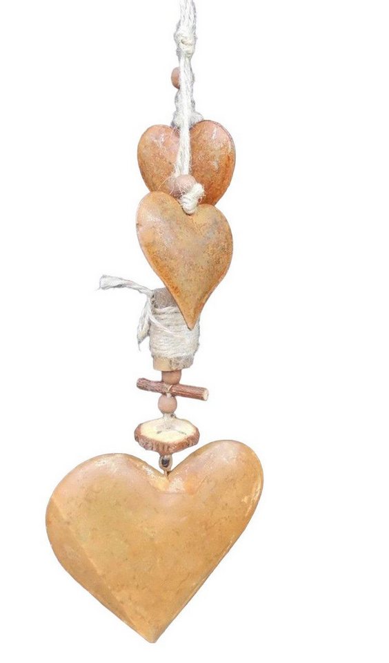 Deko-Impression Dekohänger Bezaubernd schöne Girlande mit Herzen Eisen Holz Rost fengshui 49 cm (1 St) von Deko-Impression