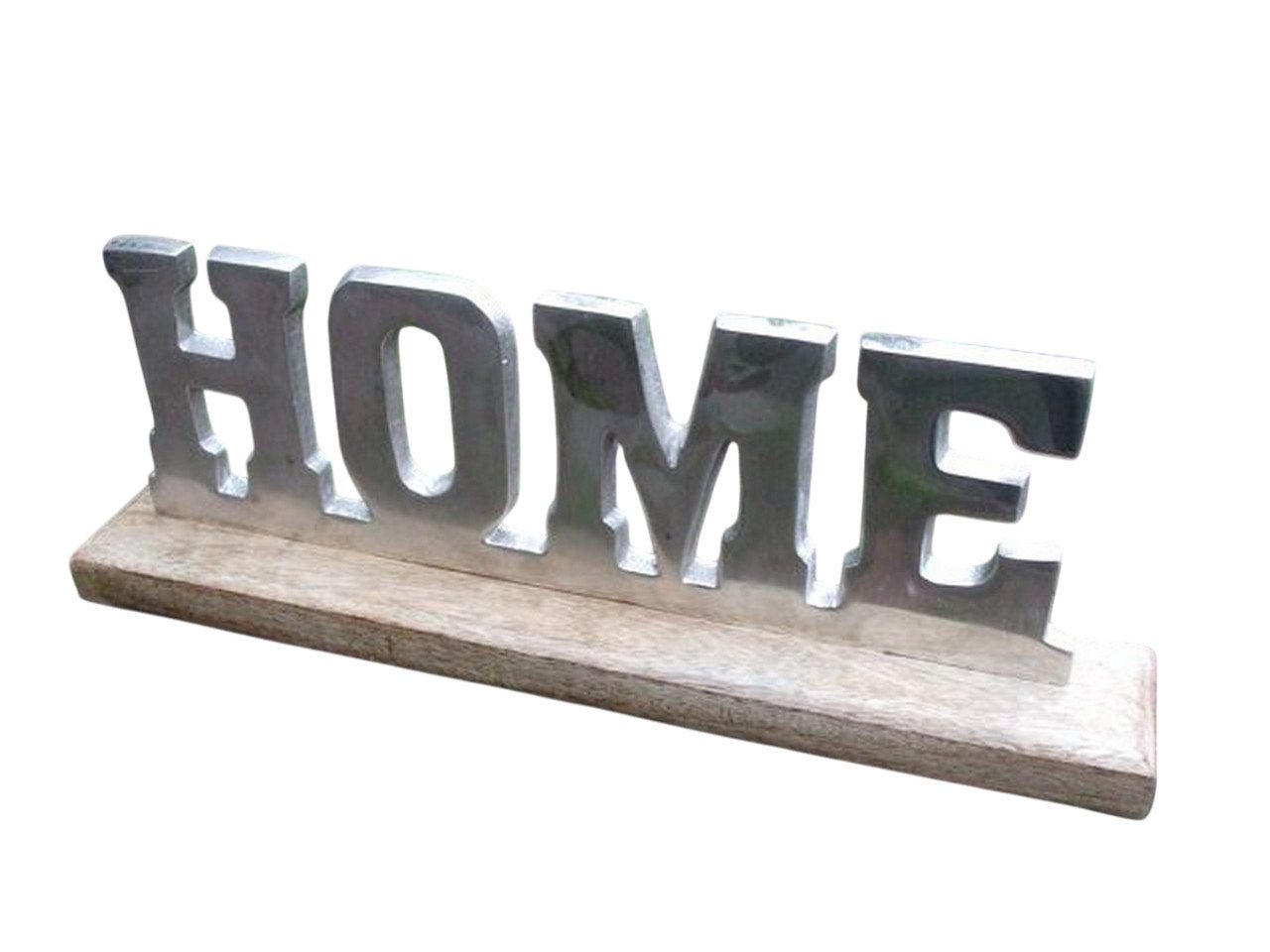 Deko-Impression Dekoobjekt Eleganter, hochwertiger Deko-Aufsteller "HOME" Holz u. Alu (1 St) von Deko-Impression