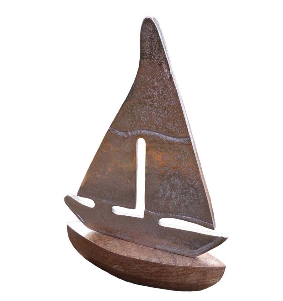 Deko-Impression Dekoobjekt Segelboot Maritimes Deko-Objekt Deko-Aufsteller Holz + Aluminium 23cm (1 St) von Deko-Impression