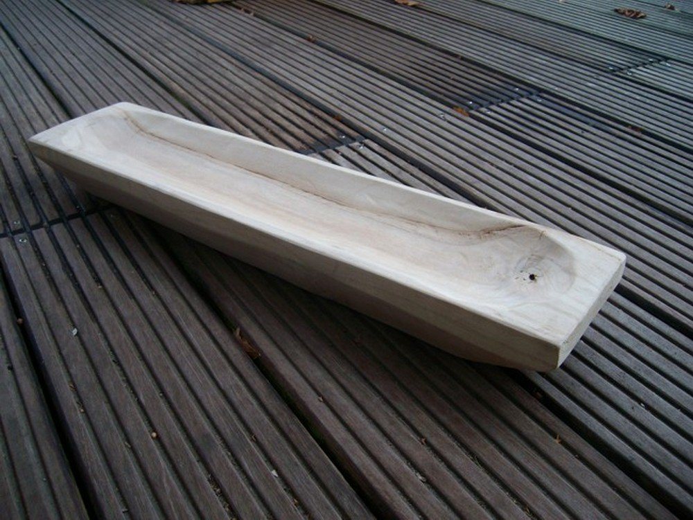 Deko-Impression Dekoschale »Holzschale, Holzmolle, Holz-Tablett massiv, schwer robust, 60x14 cm« (1 St) von Deko-Impression