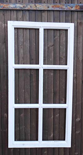 Deko-Impression Fenster Sprossenfenster Bilderrahmen Wanddekoration Holz Weiss 85 x 43 von Deko-Impression
