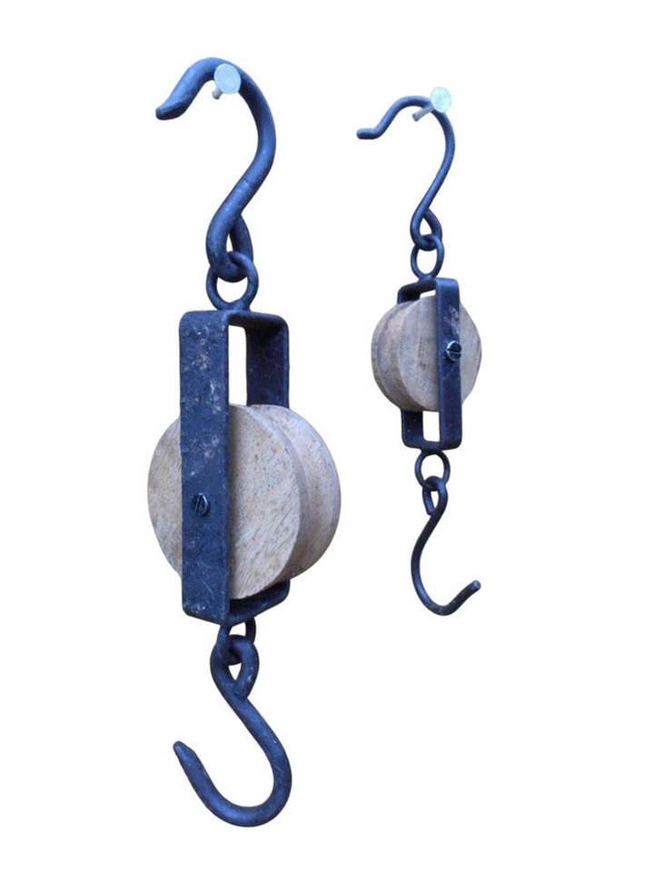 Deko-Impression Garderobenhaken Haken-Set 2 St. Küchenhaken Garderobenhaken Werkstatthaken Flaschenzug (2 St) von Deko-Impression