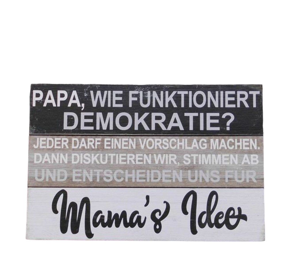 Deko-Impression Hängedekoration Amüsantes Schild Demokratie erklärt - Holz an Band 30 x 20 cm (1 St) von Deko-Impression