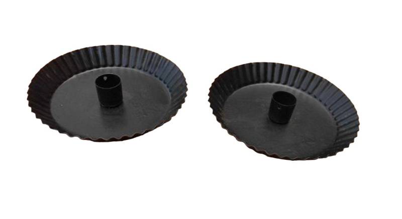 Deko-Impression Kerzenhalter Kerzenteller Kerzenhalter Kerzenständer 2er Set Eisen für Tafelkerzen (2 St) von Deko-Impression