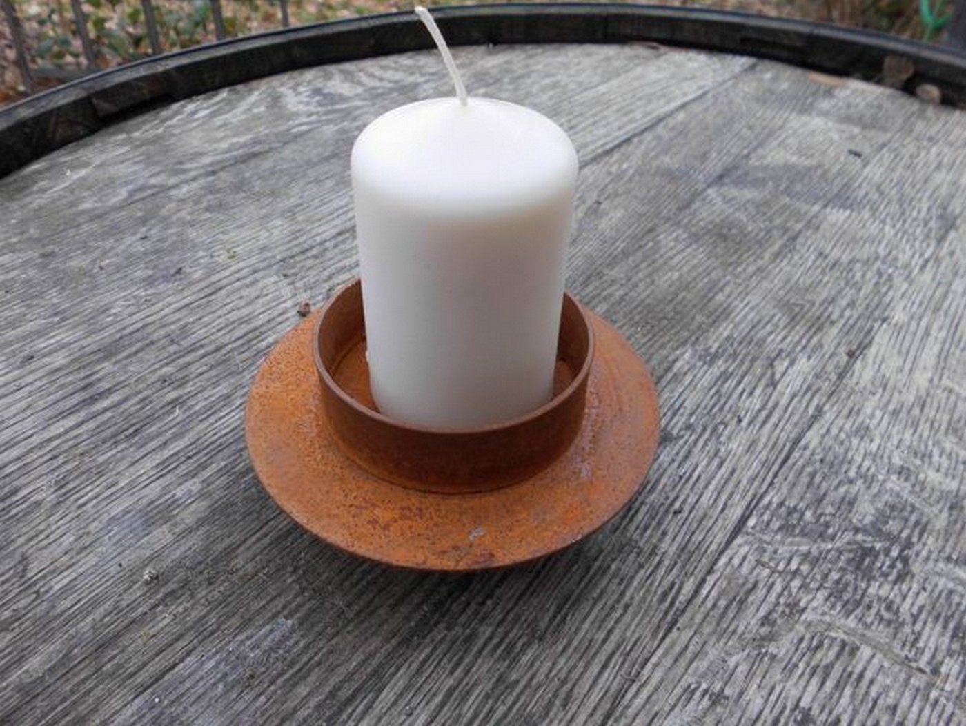 Deko-Impression Kerzenständer Massiver stilvoller Tisch- Kerzenhalter Kerzenständer Eisen Rost (1 St) von Deko-Impression