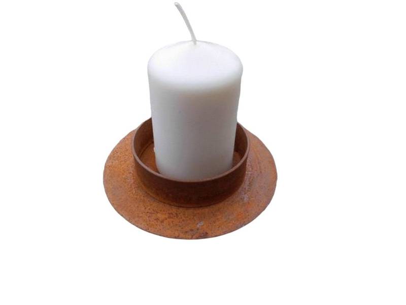 Deko-Impression Kerzenständer Massiver stilvoller Tisch- Kerzenhalter Kerzenständer Eisen Rost (1 St) von Deko-Impression