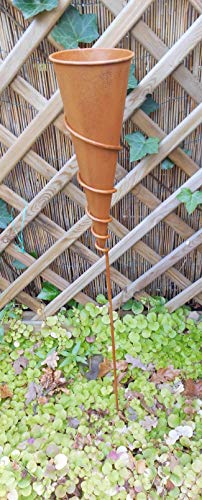 Konus am Stab Gartenstab Windlicht Gartenstecker Eisen Rost 90 cm von Deko-Impresion