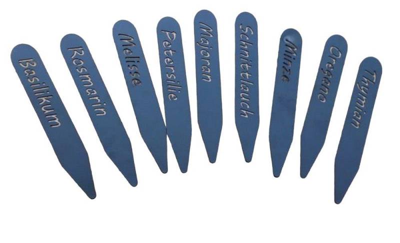 Deko-Impression Kräuterbeet Kräuterstecker Topfstecker Beetstecker Gewürzstecker 9 Stück Eisen (9 St) von Deko-Impression