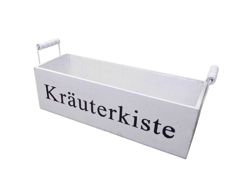 Deko-Impression Kräutertopf Kräuterkiste Kräutergarten Blumentopf Pflanzkiste Holz weiss 39 cm (1 St) von Deko-Impression