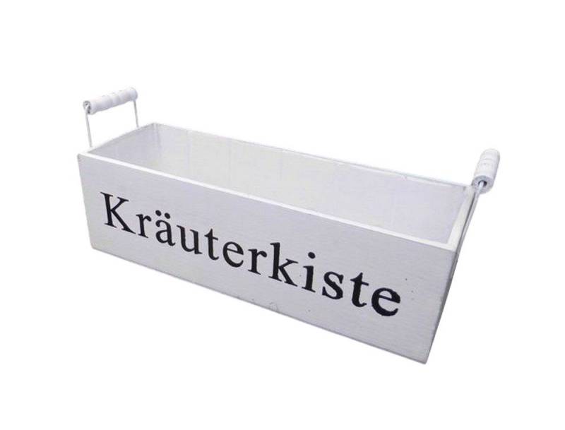 Deko-Impression Kräutertopf Kräuterkiste Kräutergarten Blumentopf Pflanzkiste Holz weiss 39 cm (1 St) von Deko-Impression