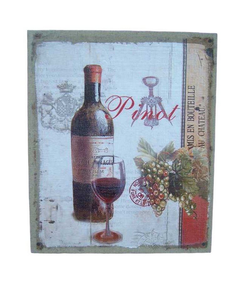 Deko-Impression Leinwandbild Traumhaftes Wandbild a. Leinwand Pinot Vino Rotwein Trauben Frankreich, (1 St) von Deko-Impression