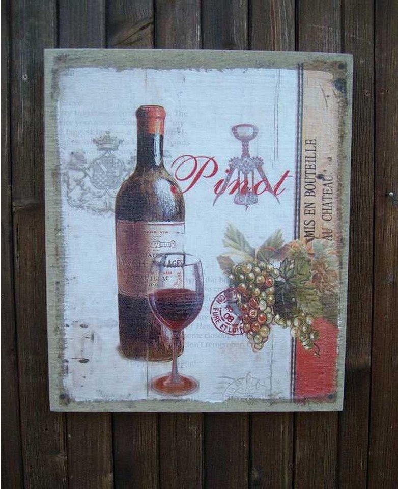 Deko-Impression Leinwandbild Traumhaftes Wandbild a. Leinwand Pinot Vino Rotwein Trauben Frankreich, (1 St) von Deko-Impression