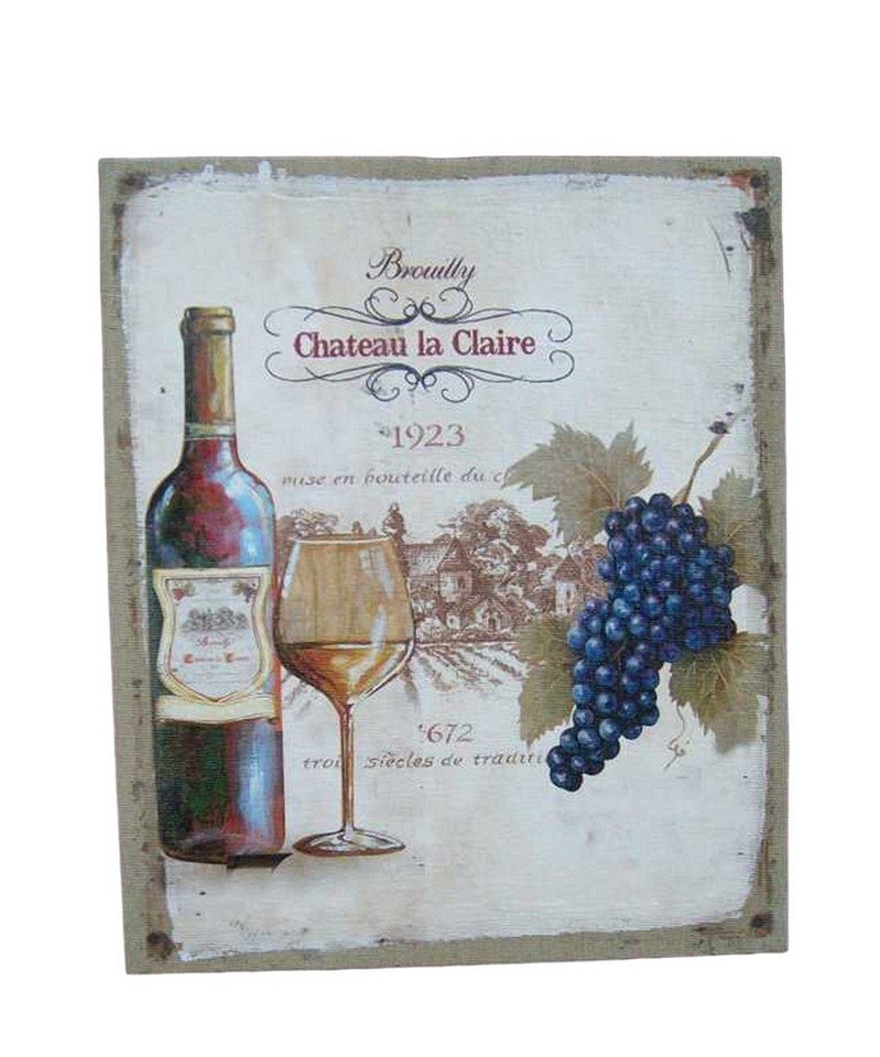 Deko-Impression Leinwandbild Traumhaftes Wandbild auf Leinwand, Chateau Vino Rotwein Frankreich, (1 St) von Deko-Impression