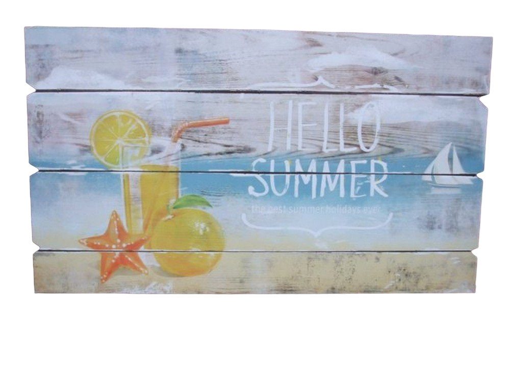 Deko-Impression Leinwandbild Wandbild Summer, Beach, Sommer, Strand, Holz/MDF 60 x 34, (1 St) von Deko-Impression