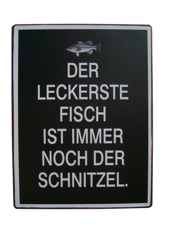 Deko-Impression Metallschild Metallschild Schild Spruch Der leckerste Fisch ist immer ... 35x27cm, (1 St) von Deko-Impression