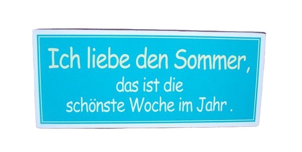 Deko-Impression Metallschild Schild Wandbild Spruch Ich liebe den Sommer ... 31x13cm, (1 St) von Deko-Impression