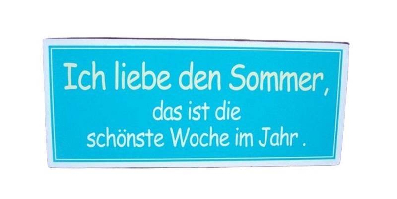 Deko-Impression Metallschild Schild Wandbild Spruch Ich liebe den Sommer ... 31x13cm, (1 St) von Deko-Impression