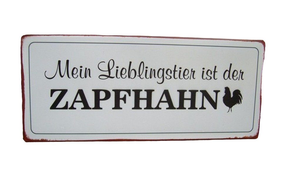 Deko-Impression Metallschild Schild Wandbild Spruch Mein Lieblingstier ... 31x13cm, (1 St) von Deko-Impression