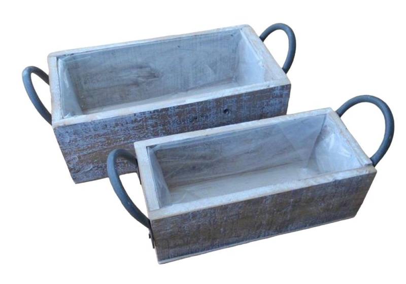 Deko-Impression Pflanzkübel Pflanzkisten Holzboxen Blumentöpfe Holzkisten 2er Set 32 + 27 cm (2 St) von Deko-Impression
