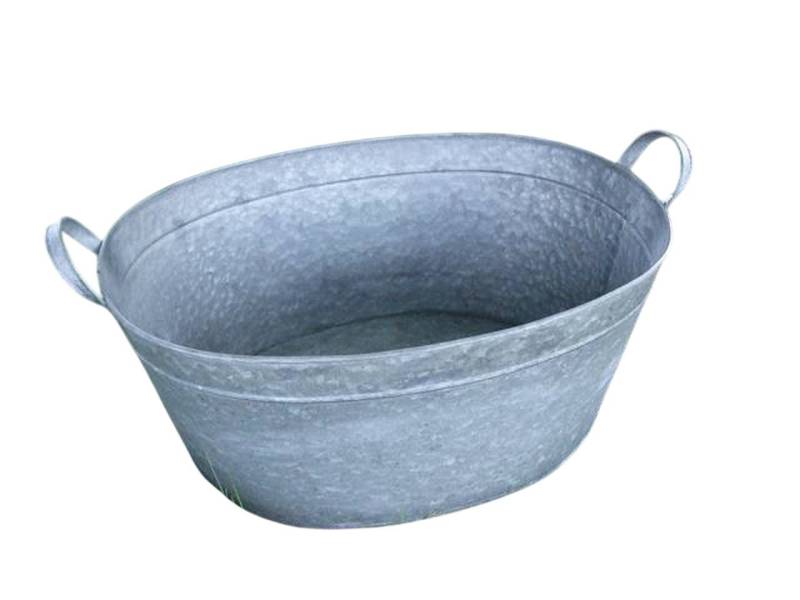 Deko-Impression Pflanzkübel Zinkwanne, Pflanztopf, Zinkbottich, Blumentopf, Pflanzschale 42 cm (1 St) von Deko-Impression