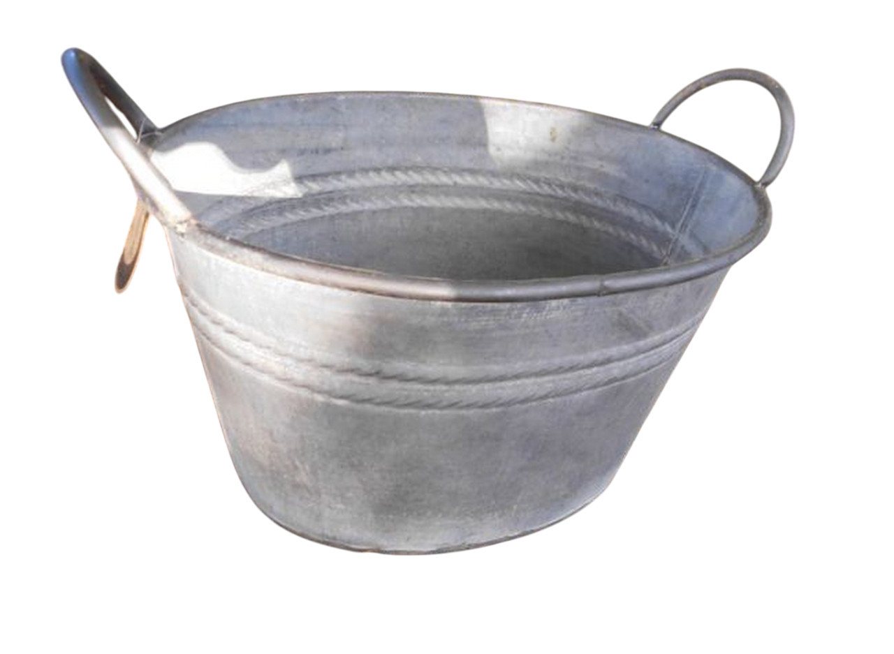 Deko-Impression Pflanzkübel Zinkwanne Pflanztopf Zinkbottich Blumentopf 33 x 25 cm Grau (1 St) von Deko-Impression